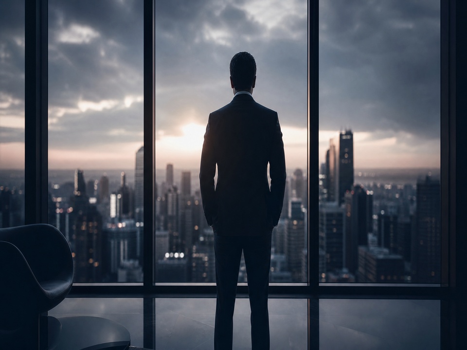 Executive overlooking a city — Growth Pathfinders operator